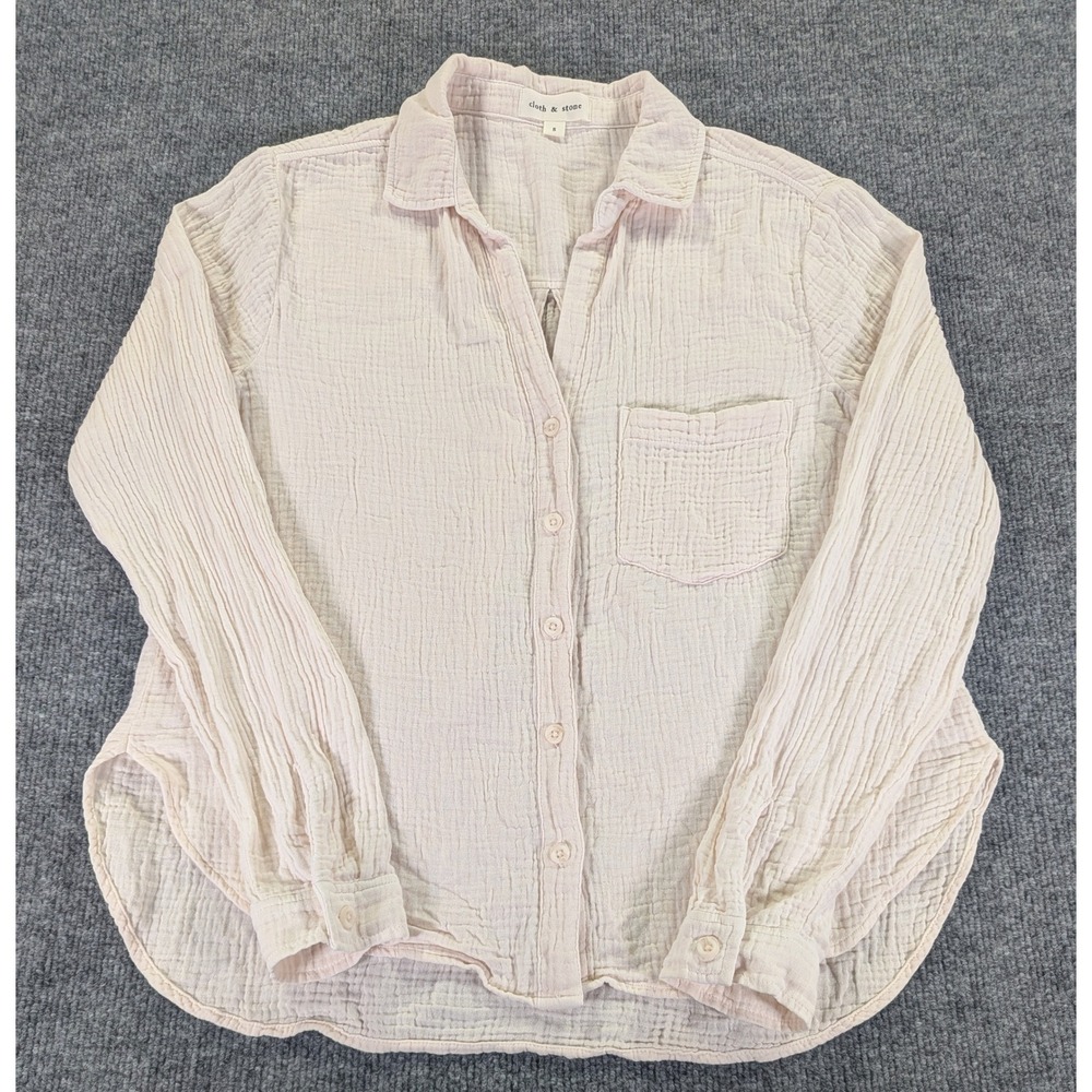 Cloth & Stone Beige Double Gauze Cotton Button Down Shirt Small C1151-X88-399